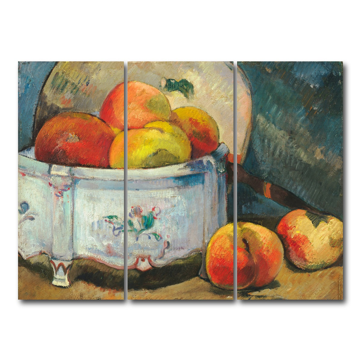 AUTO-MOCKUP WHITE | Still Life With Peaches | 3 Piece | Gallery Wrap Canvas | group=8x18