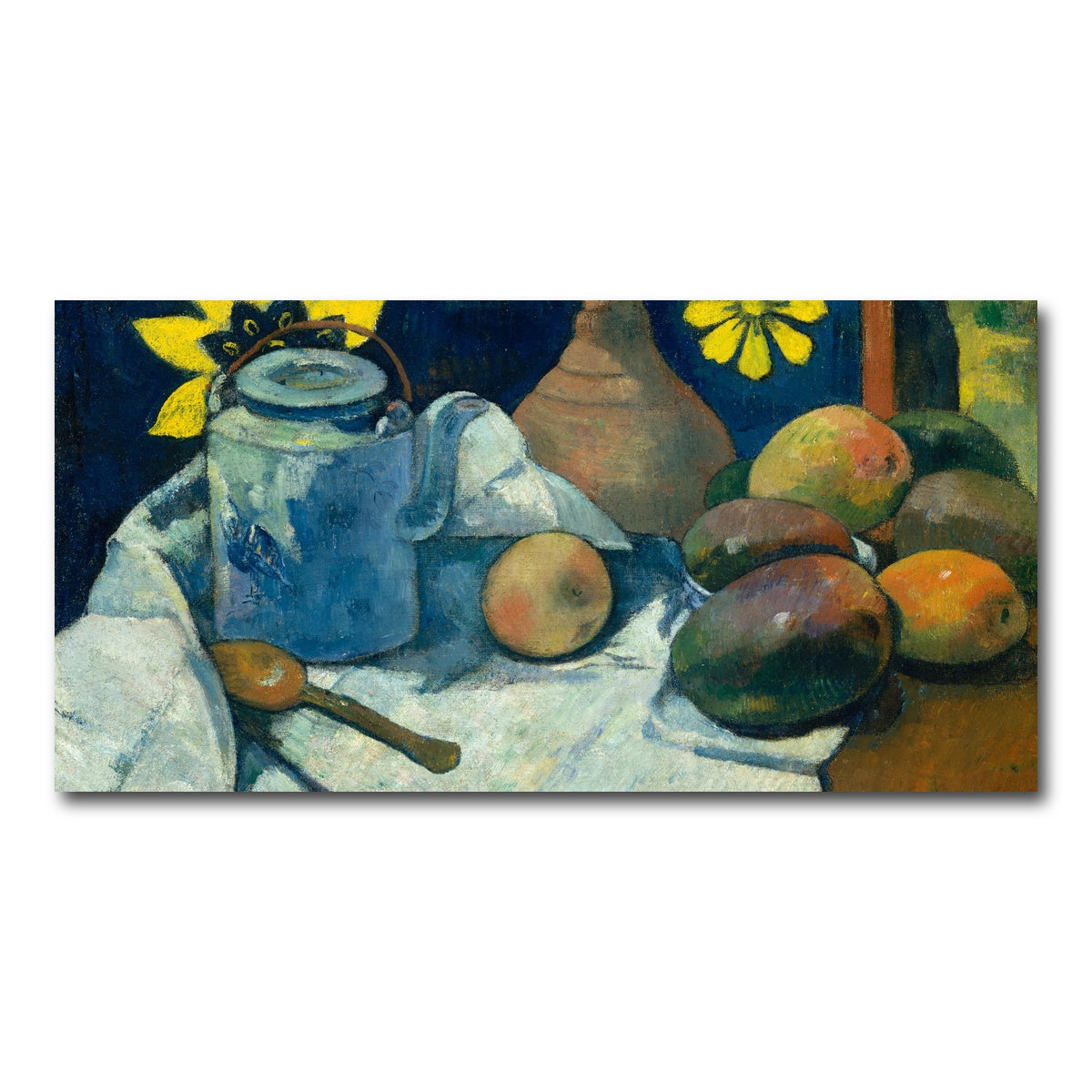 AUTO-MOCKUP WHITE | Still Life with Teapot and Fruit | 1 Piece | Gallery Wrap Canvas | group=2x1