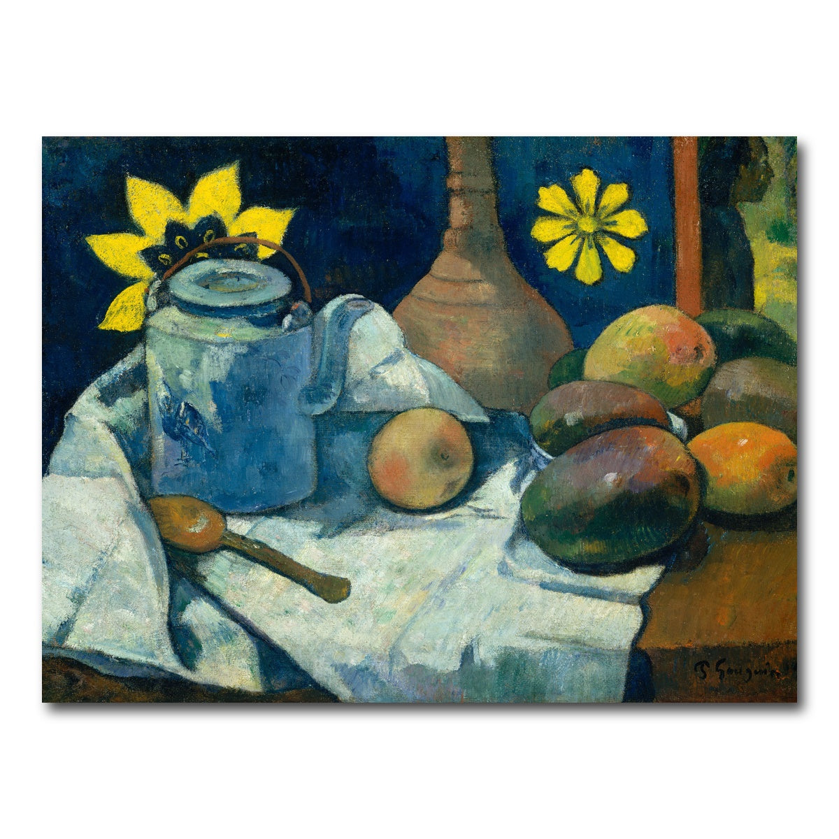 AUTO-MOCKUP WHITE | Still Life with Teapot and Fruit | 1 Piece | Gallery Wrap Canvas | group=4x3
