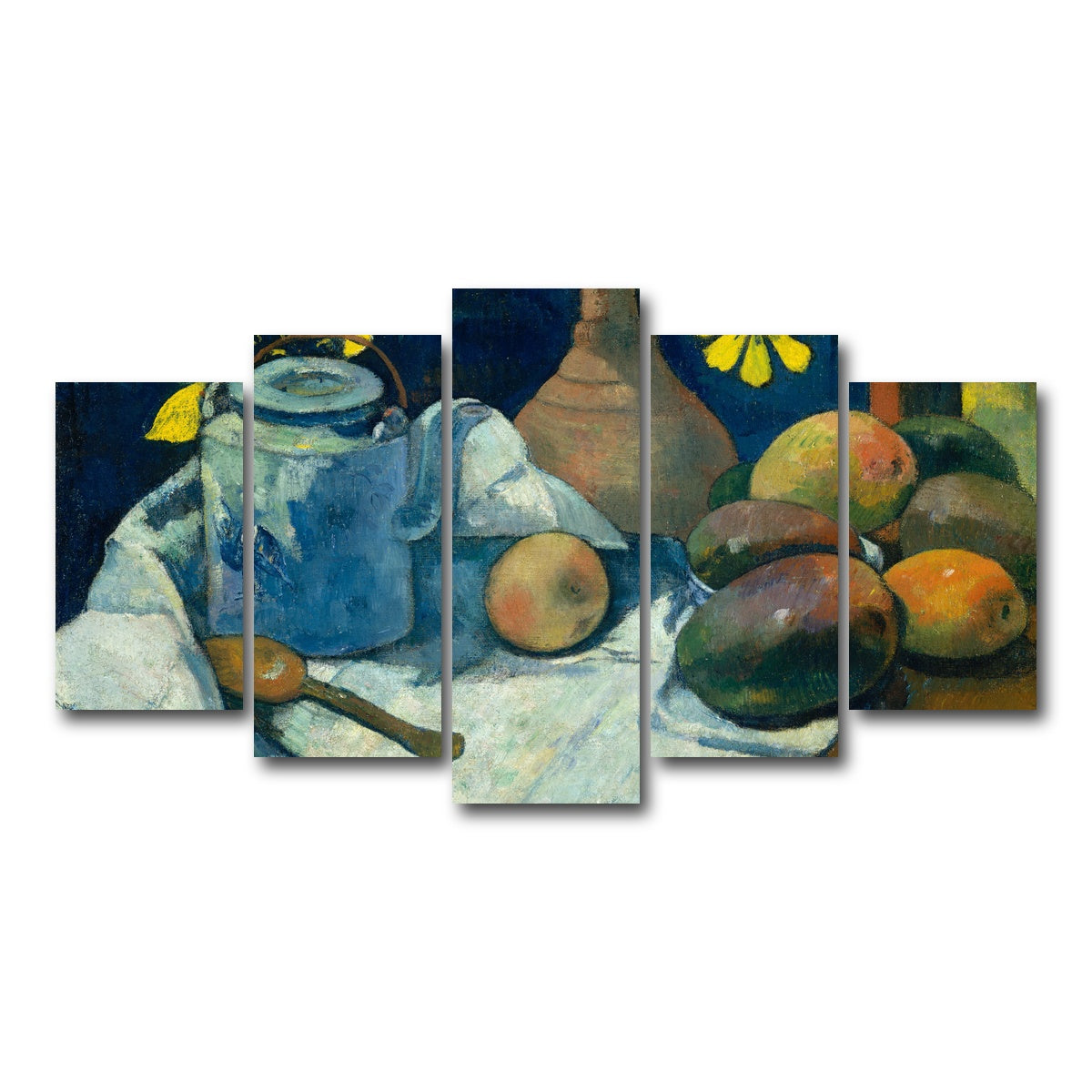 AUTO-MOCKUP WHITE | Still Life with Teapot and Fruit | 5 Piece | Gallery Wrap Canvas | group=5_normal