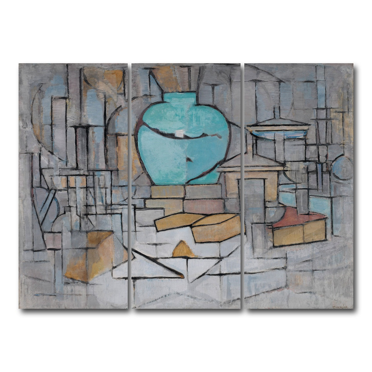 AUTO-MOCKUP WHITE | Stilleven met gemberpot | 3 Piece | Gallery Wrap Canvas | group=8x18