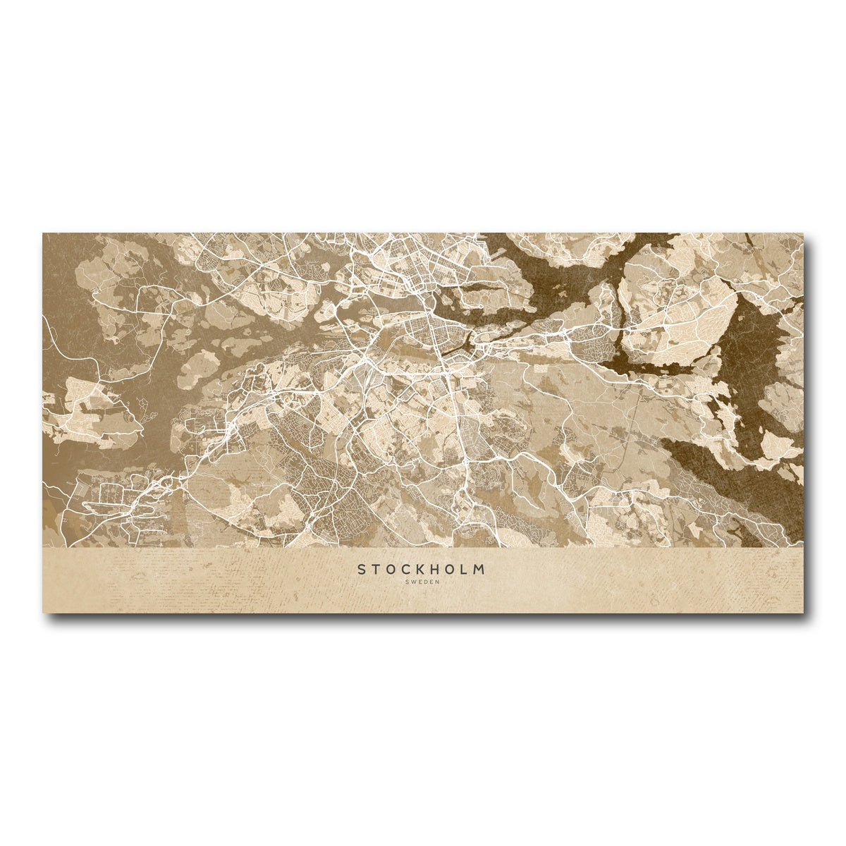 AUTO-MOCKUP WHITE | Stockholm Map | 1 Piece | Gallery Wrap Canvas | group=2x1