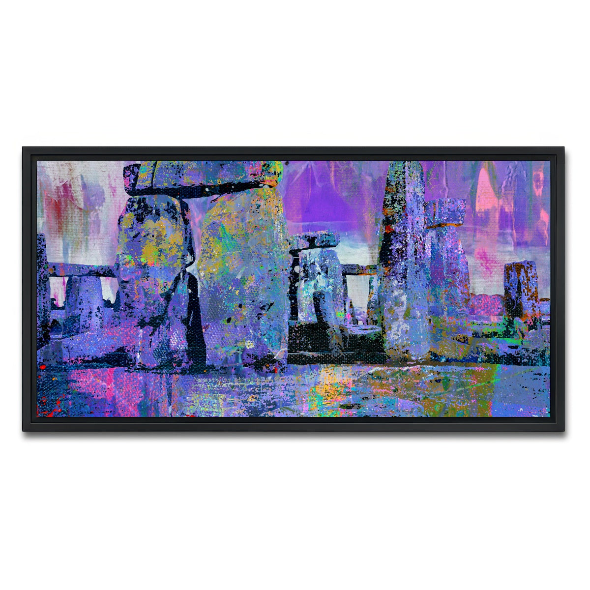 AUTO-MOCKUP WHITE | Stonehenge Abstract | 1 Piece | Black Framed Canvas | group=2x1