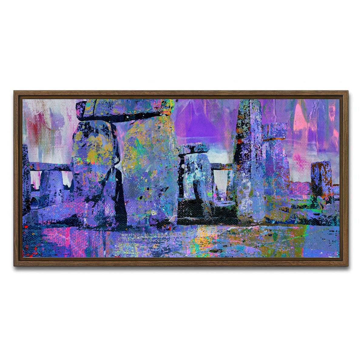 AUTO-MOCKUP WHITE | Stonehenge Abstract | 1 Piece | Walnut Framed Canvas | group=2x1