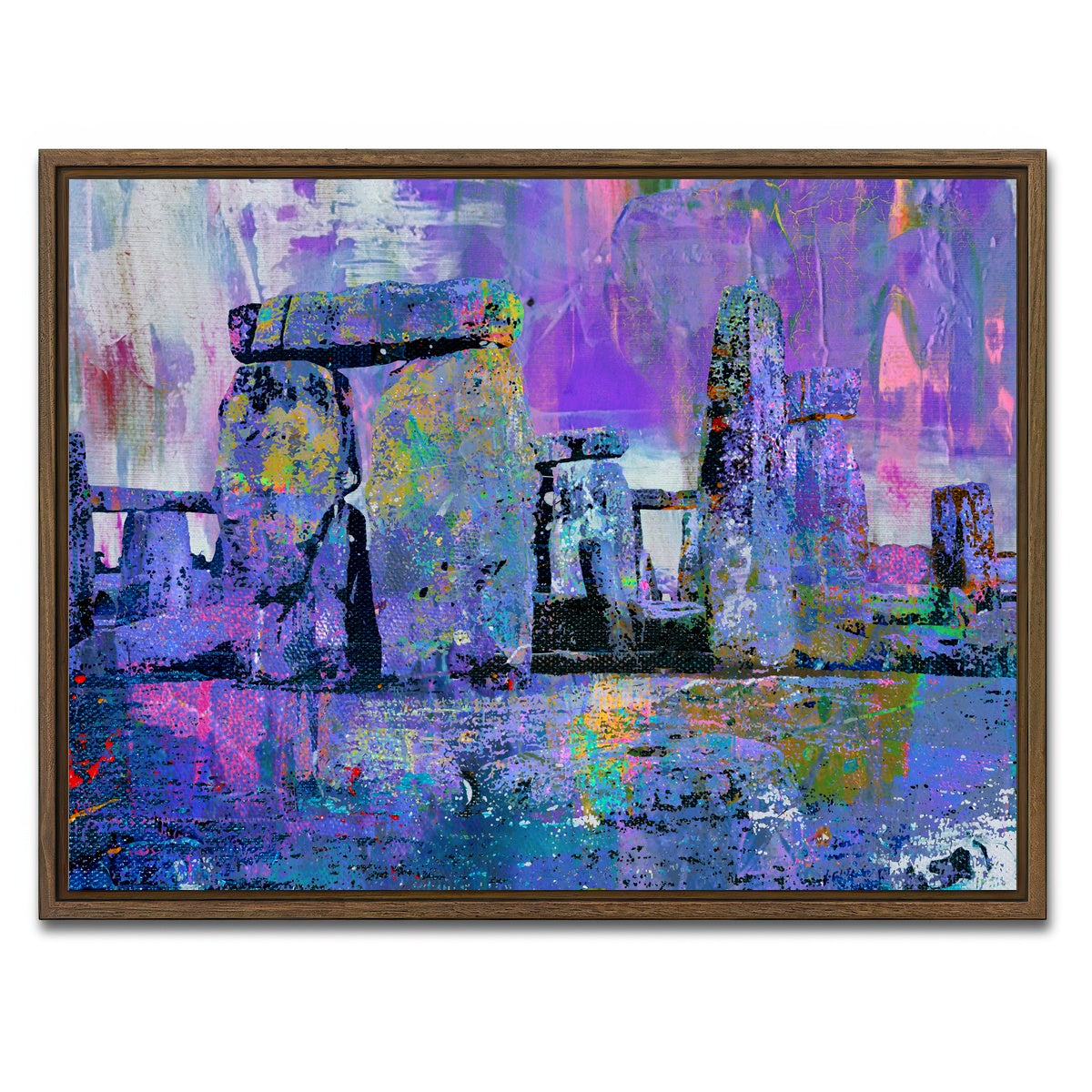 AUTO-MOCKUP WHITE | Stonehenge Abstract | 1 Piece | Walnut Framed Canvas | group=4x3