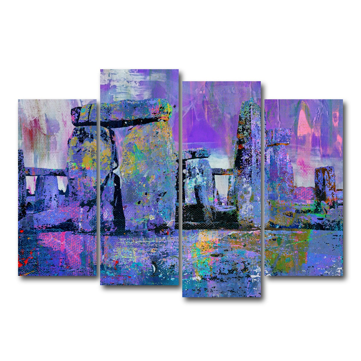 AUTO-MOCKUP WHITE | Stonehenge Abstract | 4 Piece | Gallery Wrap Canvas | group=4_normal