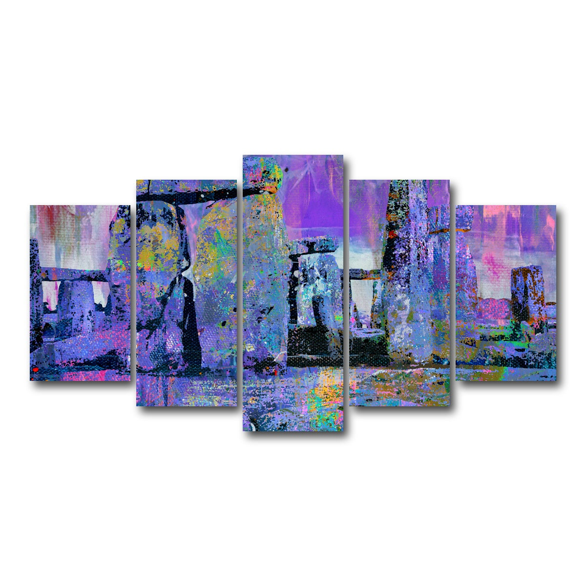 AUTO-MOCKUP WHITE | Stonehenge Abstract | 5 Piece | Gallery Wrap Canvas | group=5_normal
