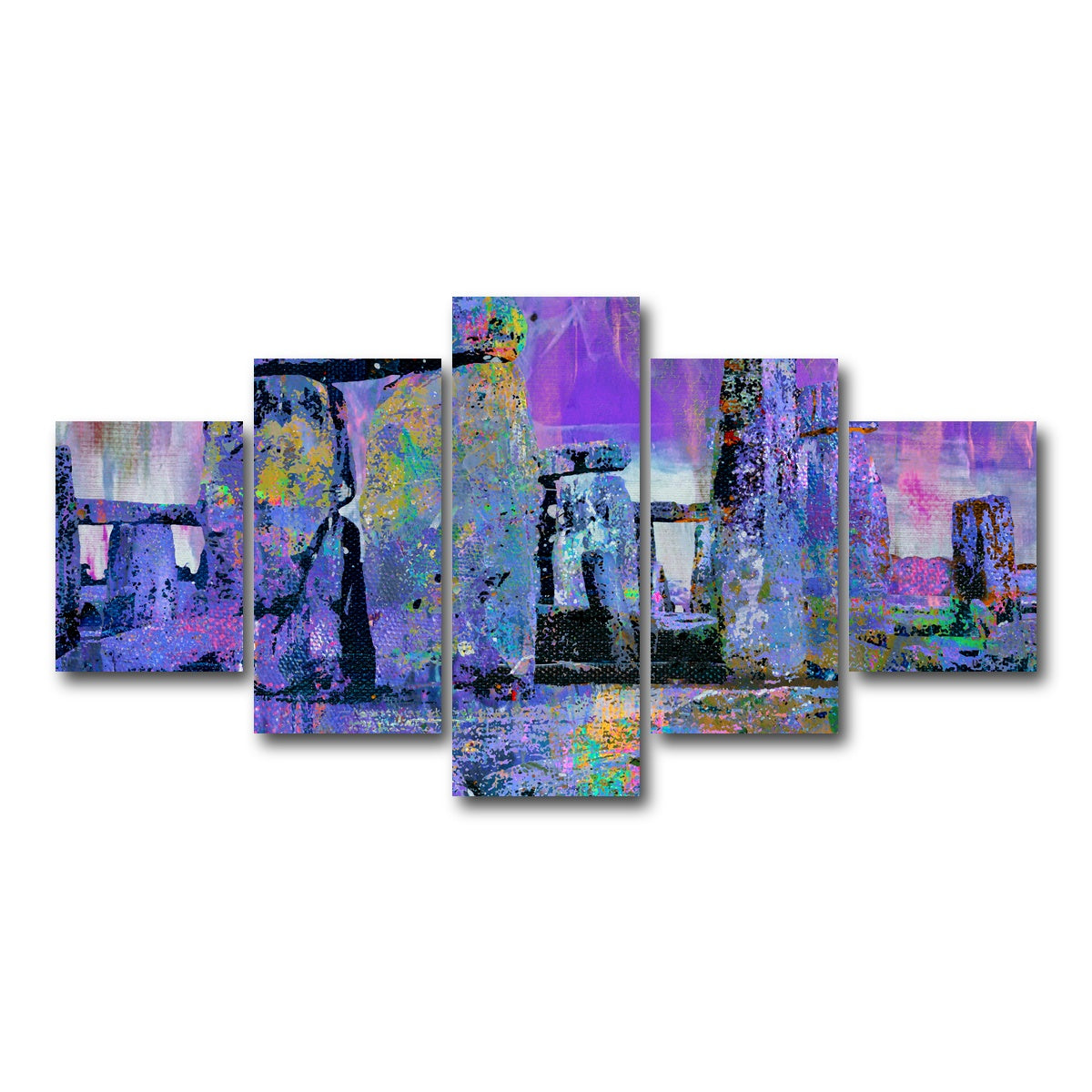 AUTO-MOCKUP WHITE | Stonehenge Abstract | 5 Piece | Gallery Wrap Canvas | group=5_short
