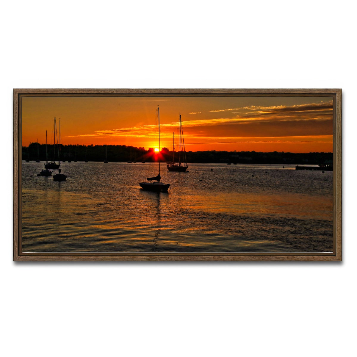 AUTO-MOCKUP WHITE | Stonington Sunset | 1 Piece | Walnut Framed Canvas | group=2x1