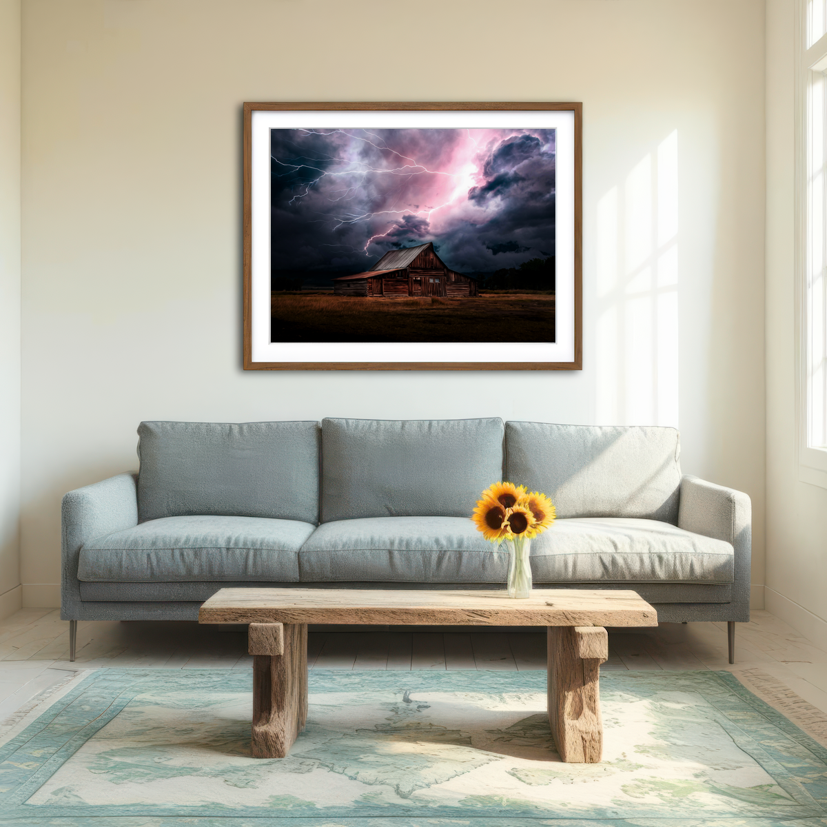 AUTO-MOCKUP ROOM | Storm Over the House Wall Art