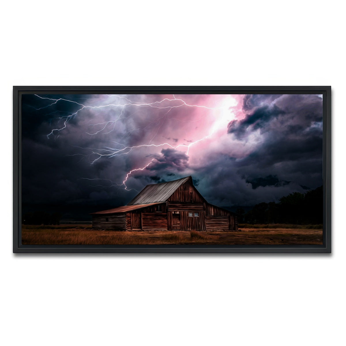 AUTO-MOCKUP WHITE | Storm Over the House | 1 Piece | Black Framed Canvas | group=2x1