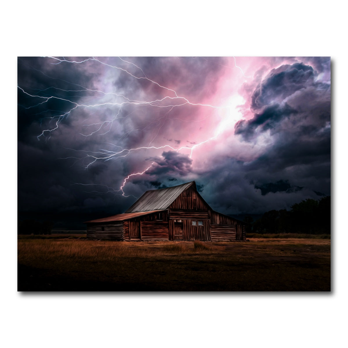 AUTO-MOCKUP WHITE | Storm Over the House | 1 Piece | Gallery Wrap Canvas | group=4x3