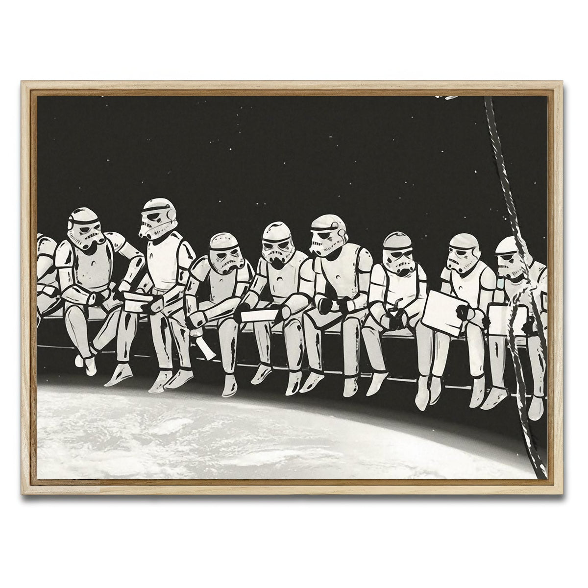 AUTO-MOCKUP WHITE | Storm Trooper Lunch on a Skyscraper | 1 Piece | Natural Framed Canvas | group=4x3