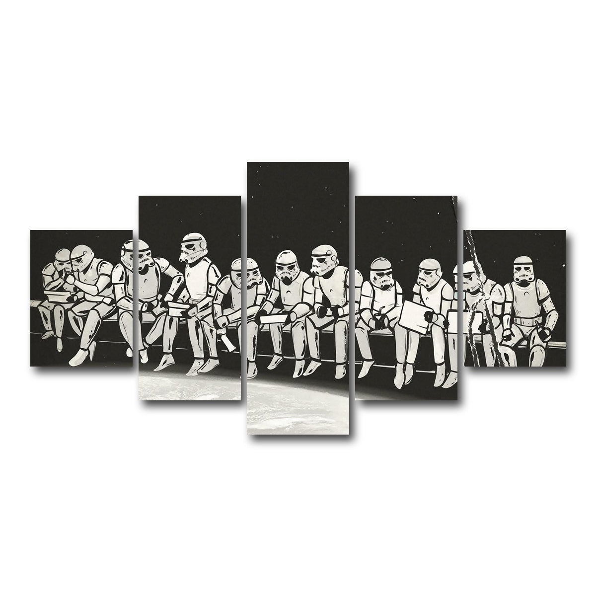 AUTO-MOCKUP WHITE | Storm Trooper Lunch on a Skyscraper | 5 Piece | Gallery Wrap Canvas | group=5_short