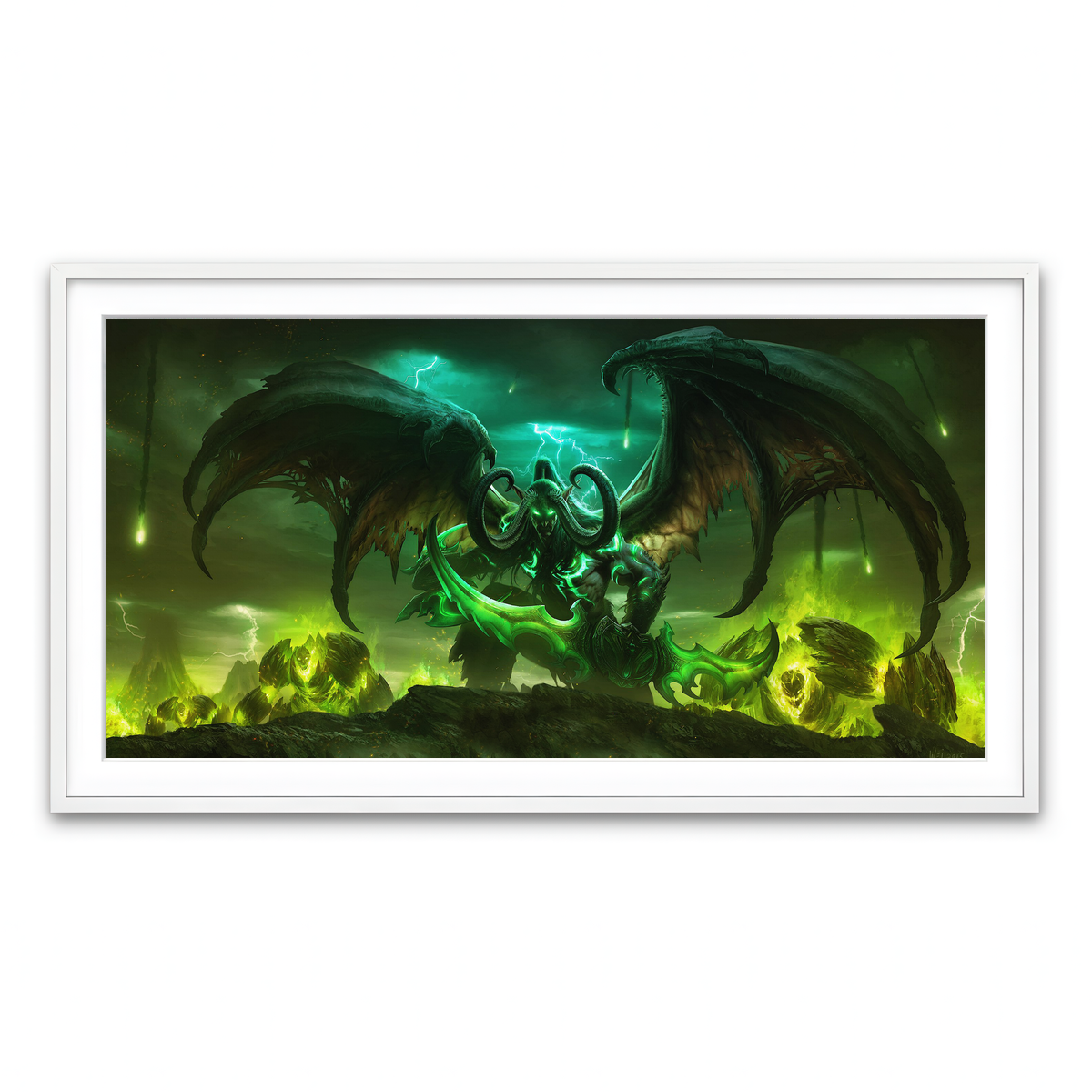 Framed Print 2x1 White