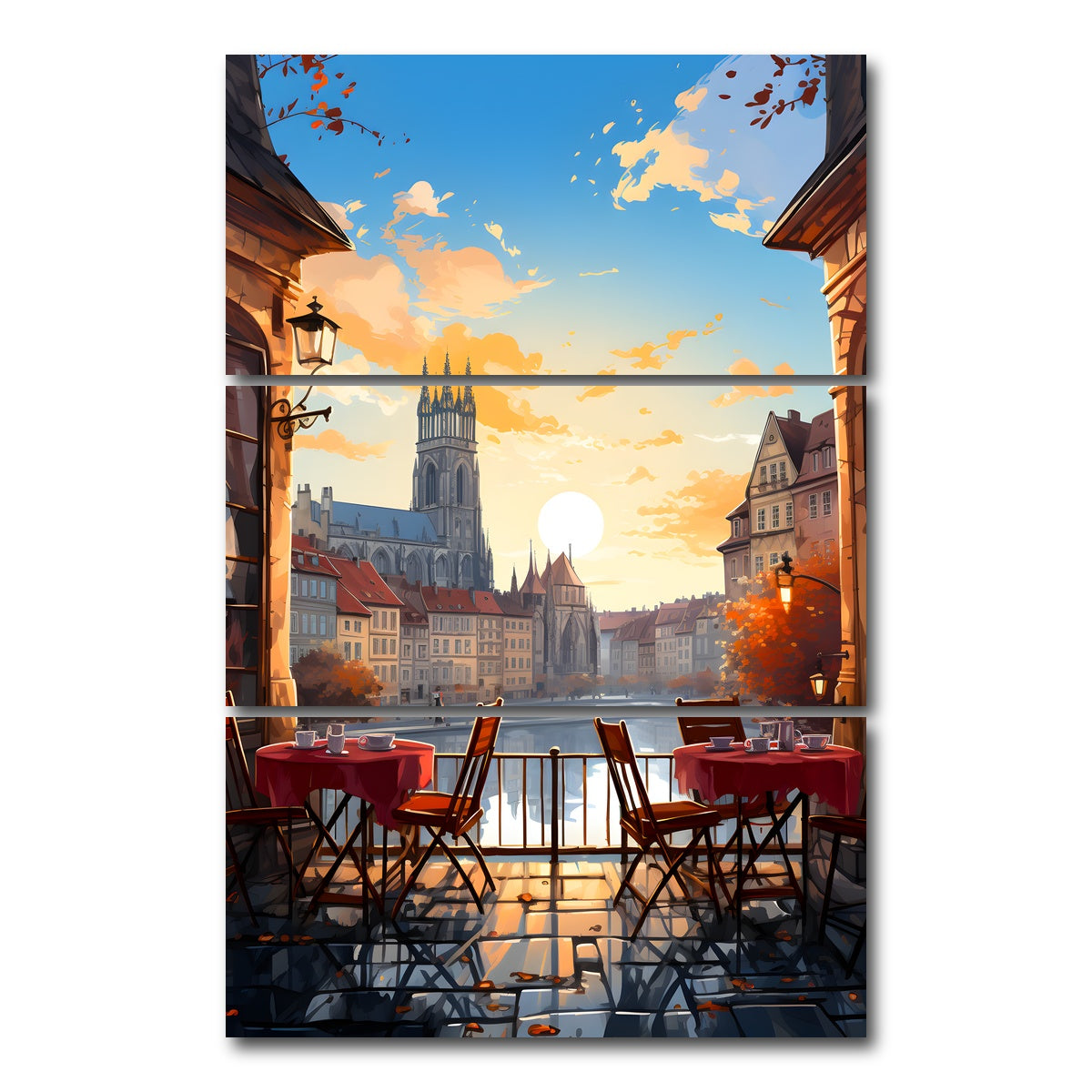 AUTO-MOCKUP WHITE | Strasbourg - Petite France | 3 Piece | Gallery Wrap Canvas | group=12x24_stacked