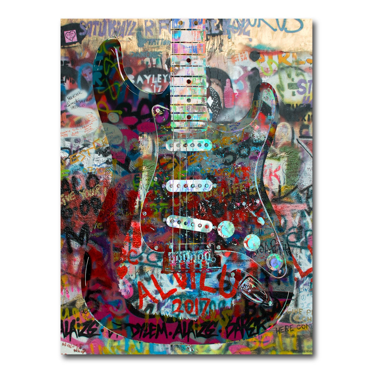AUTO-MOCKUP WHITE | Strat Heavy Graffiti | 1 Piece | Gallery Wrap Canvas | group=3x4