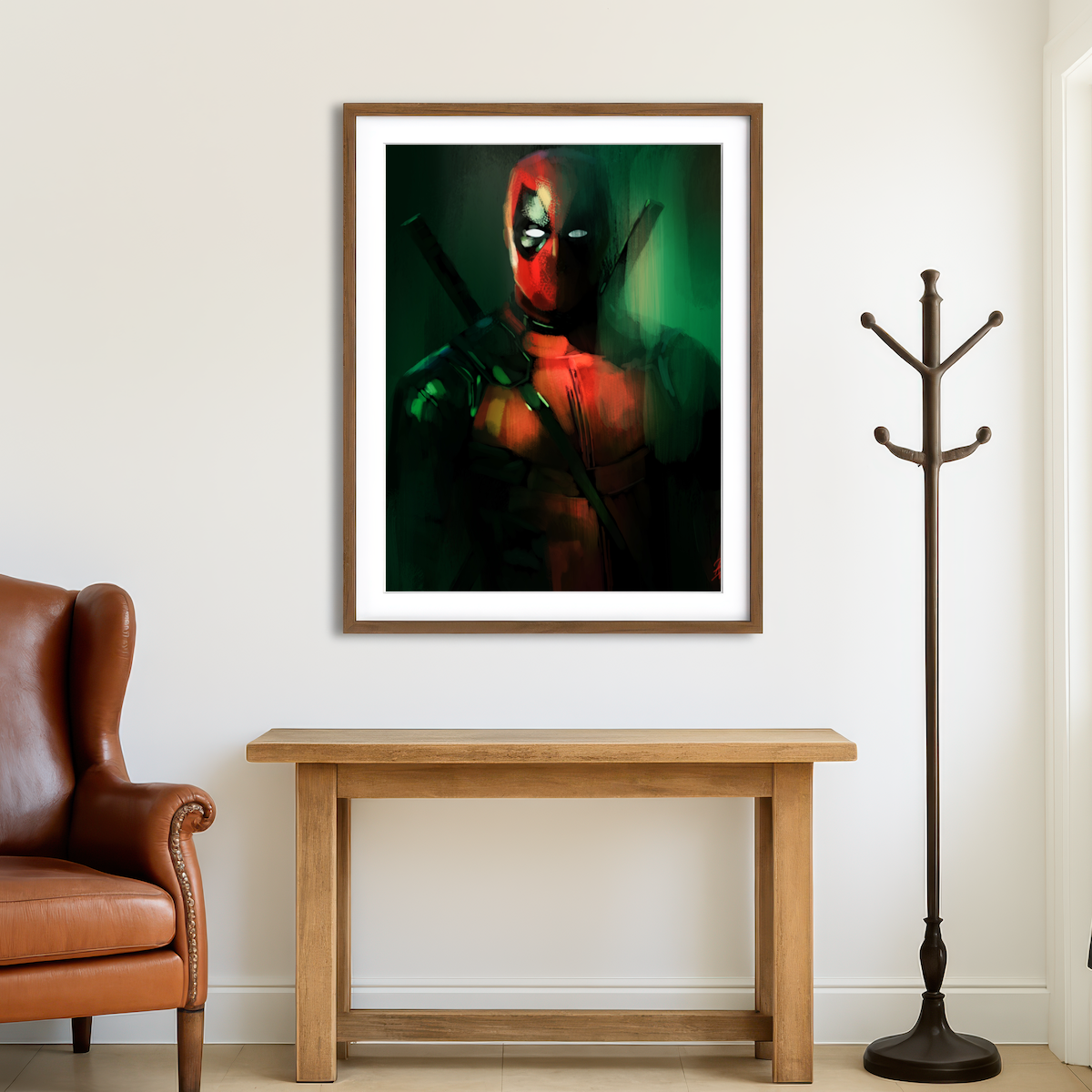 AUTO-MOCKUP ROOM | Streaks of Deadpool Wall Art