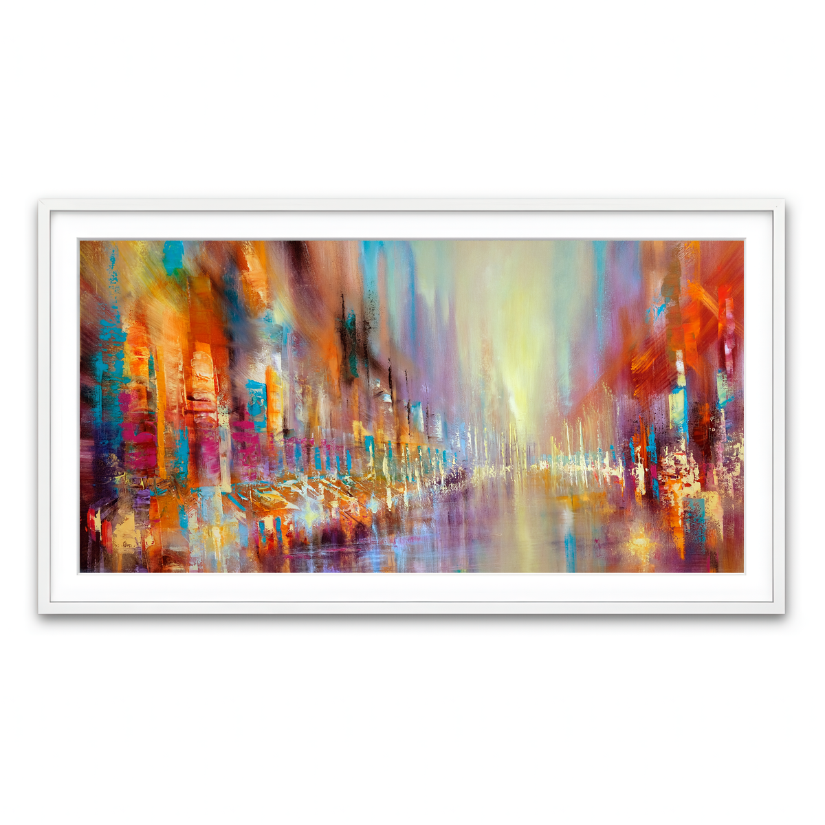 Framed Print 2x1 White