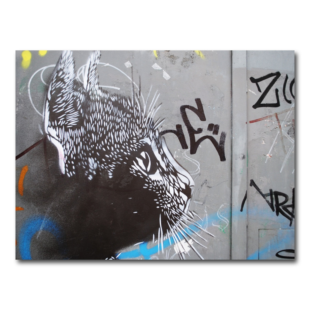 AUTO-MOCKUP WHITE | Street art cat | 1 Piece | Gallery Wrap Canvas | group=4x3