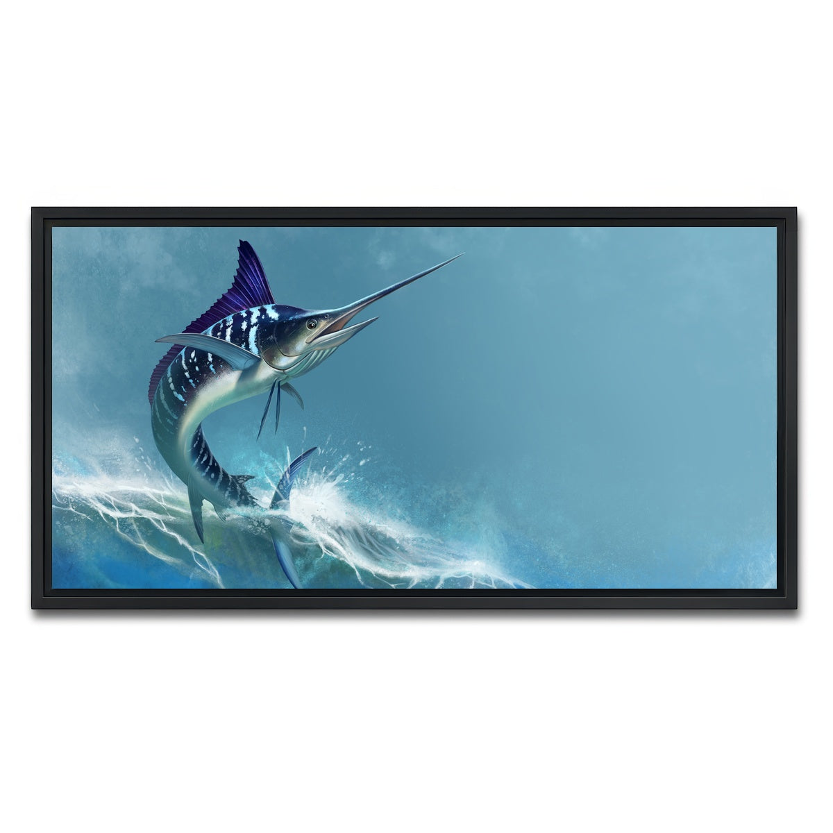 AUTO-MOCKUP WHITE | Striped marlin on sea | 1 Piece | Black Framed Canvas | group=2x1