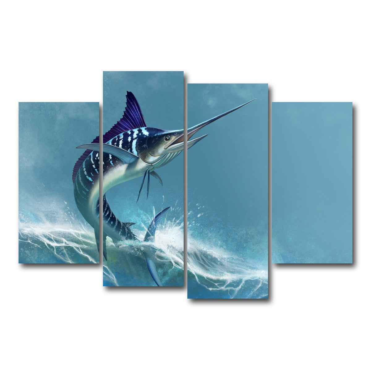 AUTO-MOCKUP WHITE | Striped marlin on sea | 4 Piece | Gallery Wrap Canvas | group=4_short