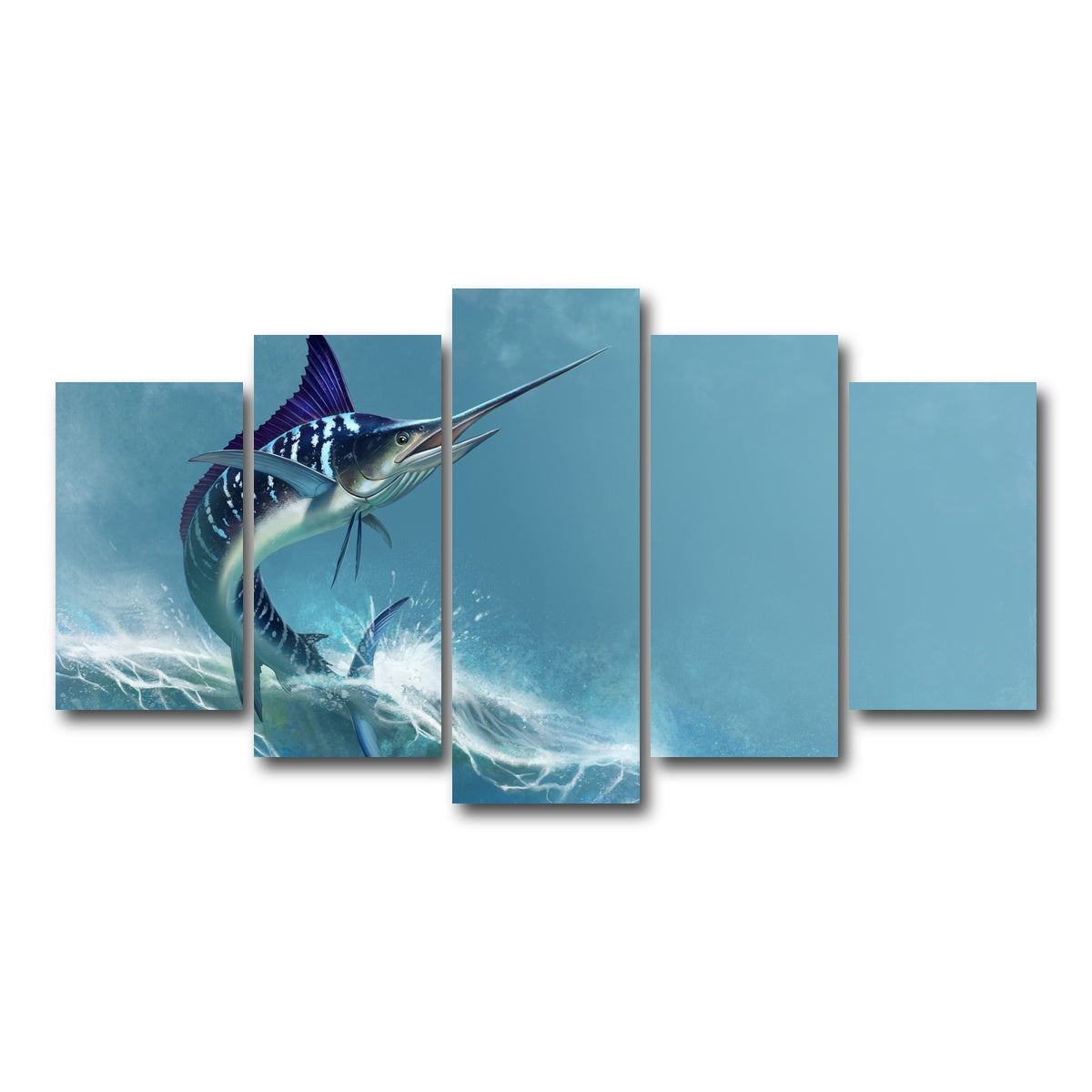 AUTO-MOCKUP WHITE | Striped marlin on sea | 5 Piece | Gallery Wrap Canvas | group=5_normal