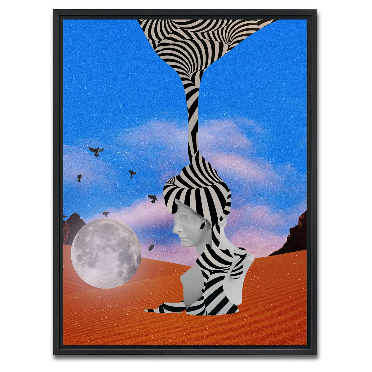 AUTO-MOCKUP WHITE | Stripes Abstract | 1 Piece | Black Framed Canvas | group=3x4