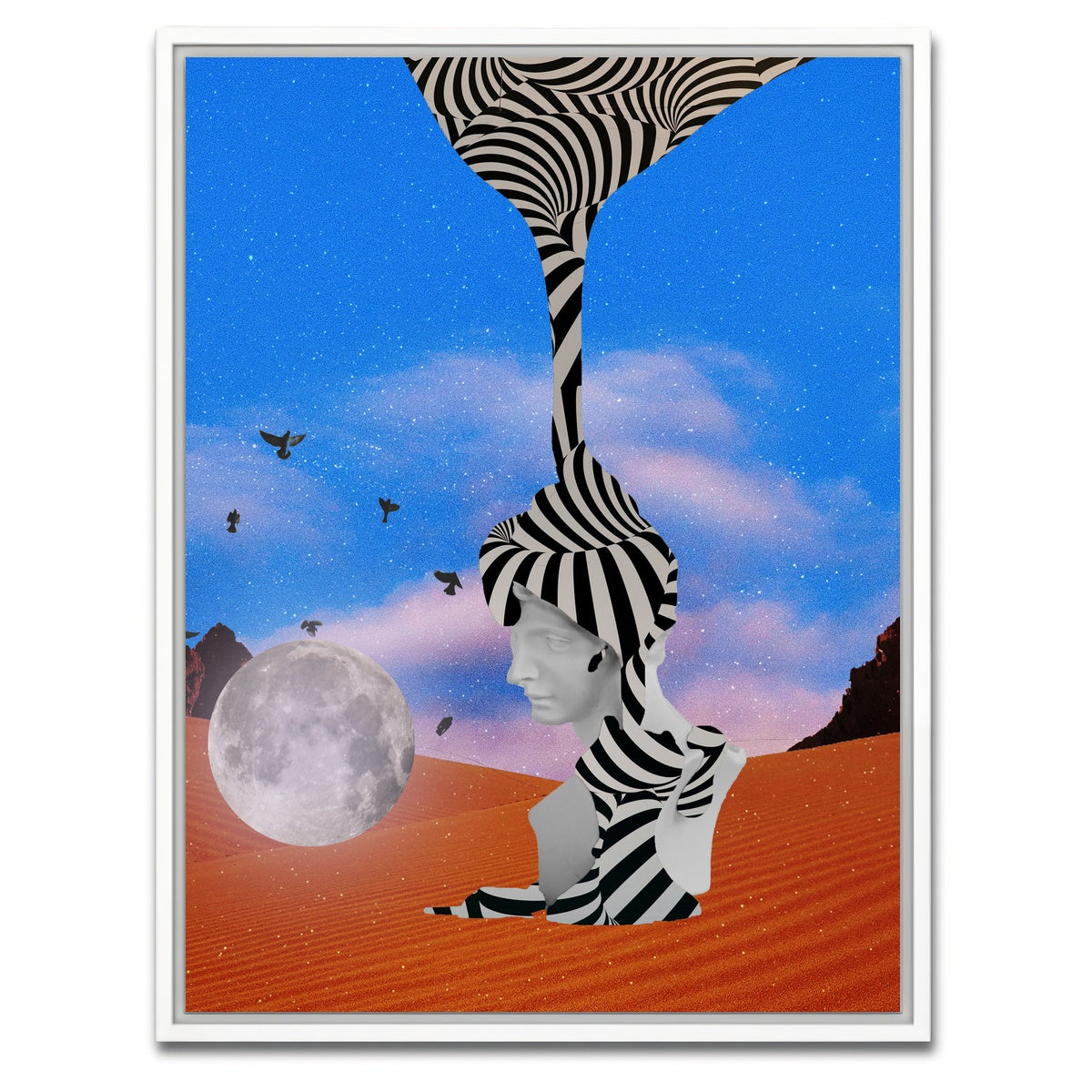 AUTO-MOCKUP WHITE | Stripes Abstract | 1 Piece | White Framed Canvas | group=3x4