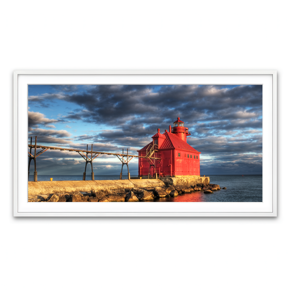 Framed Print 2x1 White