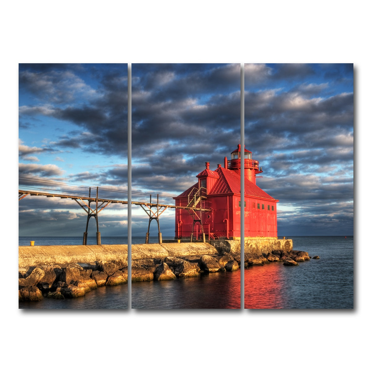 AUTO-MOCKUP WHITE | Sturgeon Bay Lighthouse | 3 Piece | Gallery Wrap Canvas | group=8x18