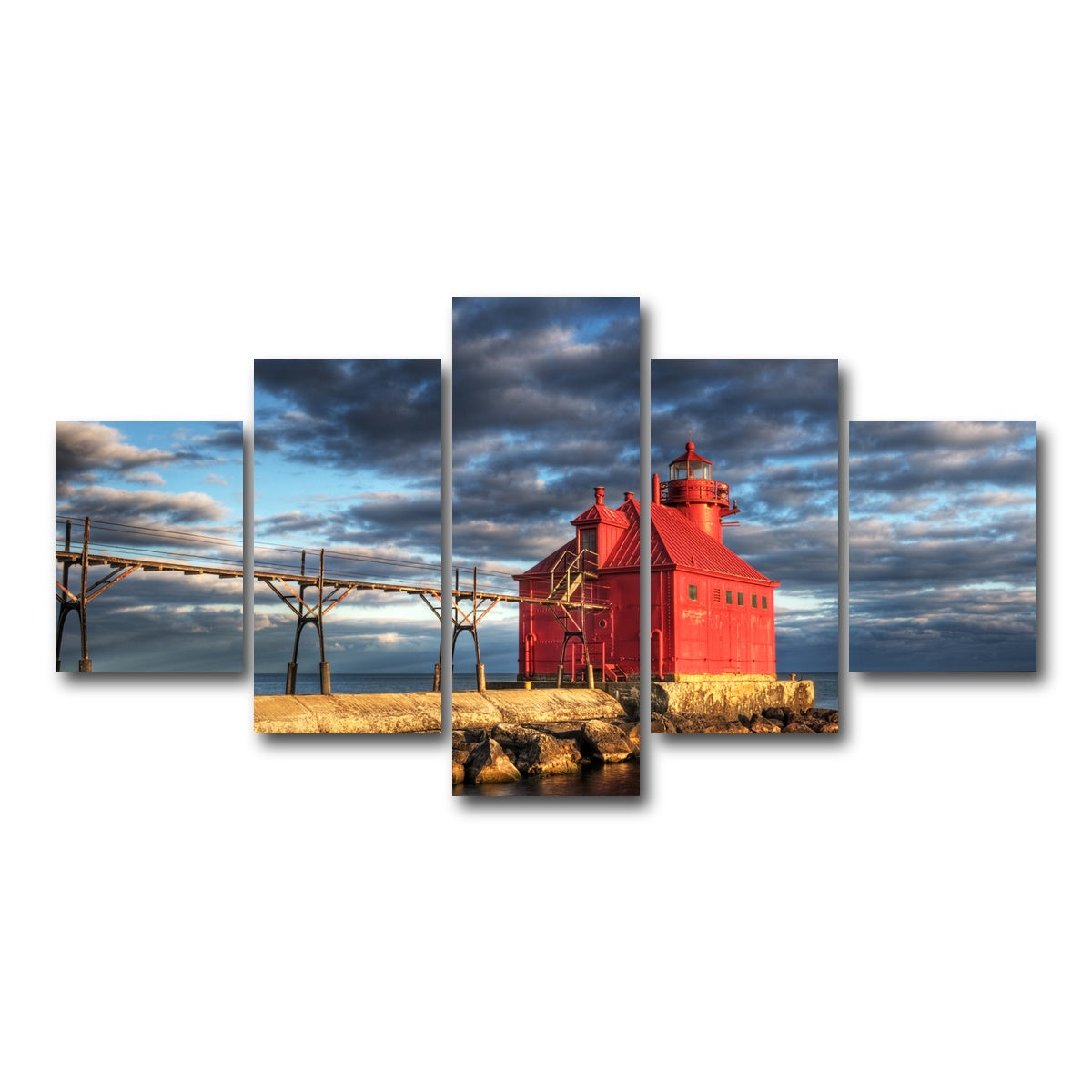 AUTO-MOCKUP WHITE | Sturgeon Bay Lighthouse | 5 Piece | Gallery Wrap Canvas | group=5_short