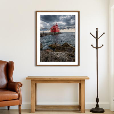 AUTO-MOCKUP ROOM | Sturgeon Bay Ship Canal Pierhead Lighthouse Wall Art