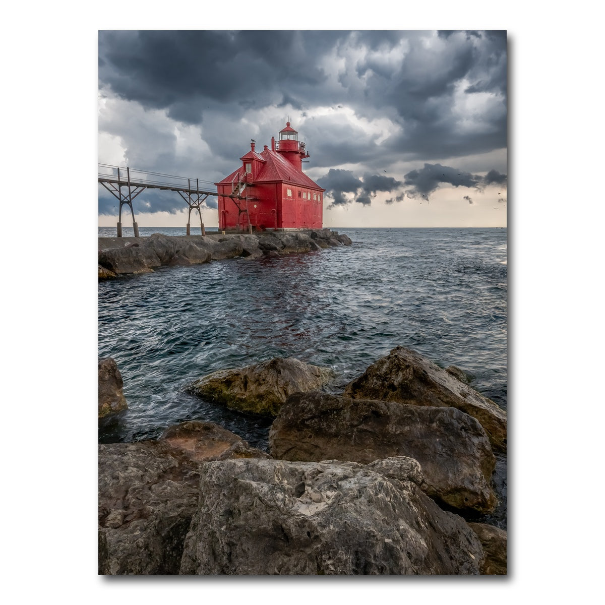 AUTO-MOCKUP WHITE | Sturgeon Bay Ship Canal Pierhead Lighthouse | 1 Piece | Gallery Wrap Canvas | group=3x4
