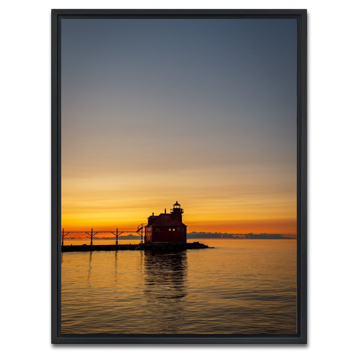 AUTO-MOCKUP WHITE | Sturgeon Bay Sunrise | 1 Piece | Black Framed Canvas | group=3x4