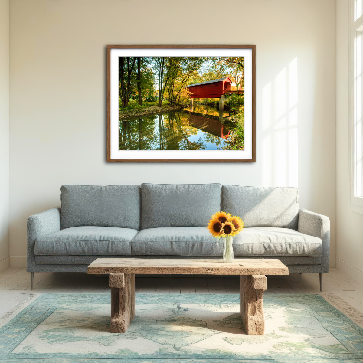 AUTO-MOCKUP ROOM | Sugar Creek Covered Bridge Wall Art