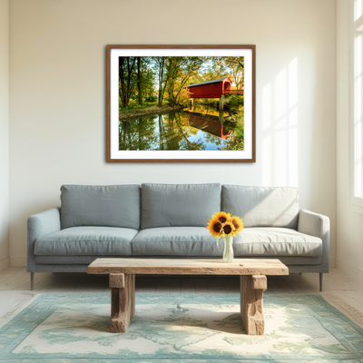 AUTO-MOCKUP ROOM | Sugar Creek Covered Bridge Wall Art