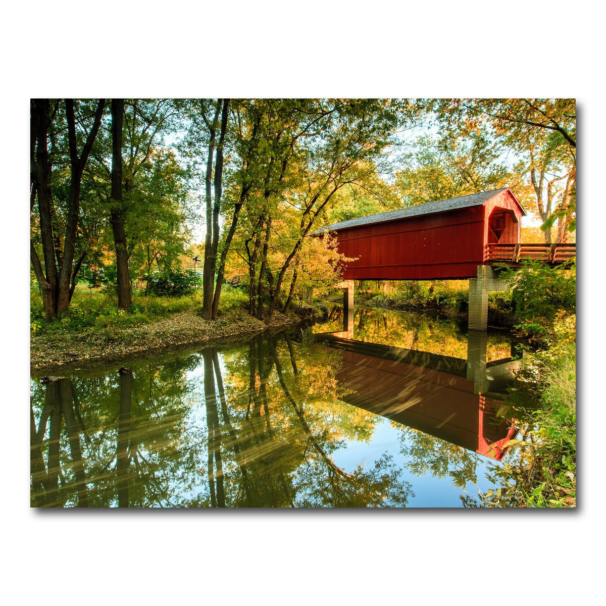 AUTO-MOCKUP WHITE | Sugar Creek Covered Bridge | 1 Piece | Gallery Wrap Canvas | group=4x3