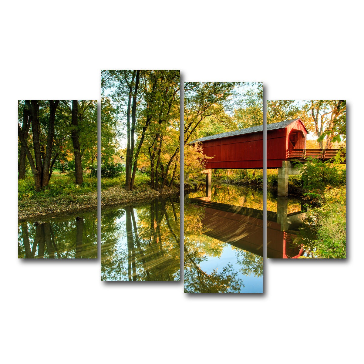 AUTO-MOCKUP WHITE | Sugar Creek Covered Bridge | 4 Piece | Gallery Wrap Canvas | group=4_short