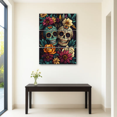 AUTO-MOCKUP ROOM | Sugar Skulls with Vibrant Flowers