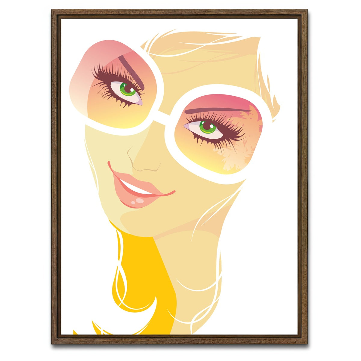 AUTO-MOCKUP WHITE | Summer Girl | 1 Piece | Walnut Framed Canvas | group=3x4