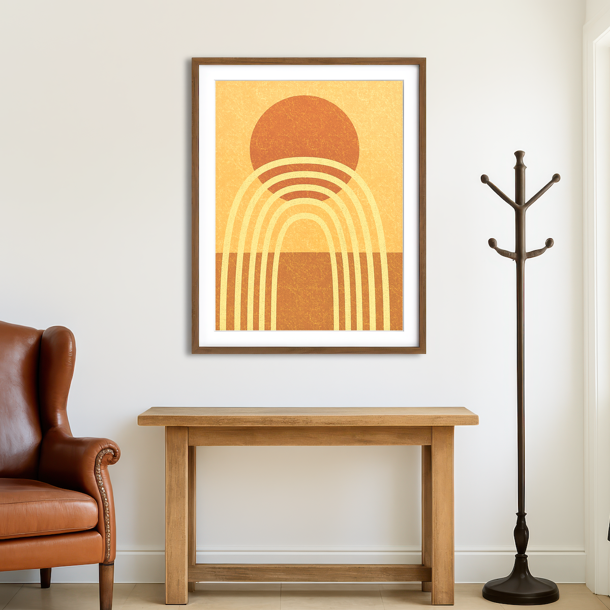 AUTO-MOCKUP ROOM | Sun & Rainbow Desert Wall Art