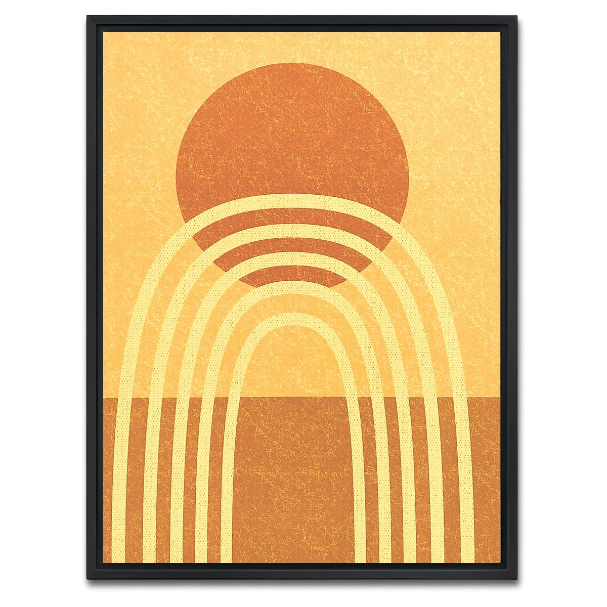 AUTO-MOCKUP WHITE | Sun & rainbow Desert | 1 Piece | Black Framed Canvas | group=3x4