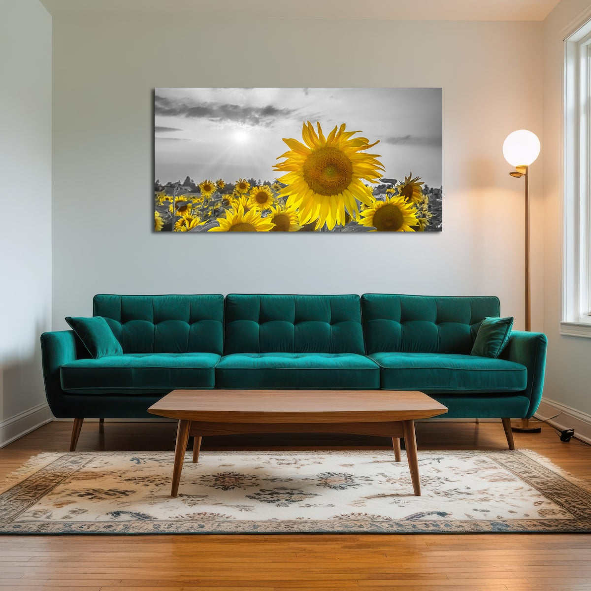 AUTO-MOCKUP ROOM | Sunflower field - yellow color pop