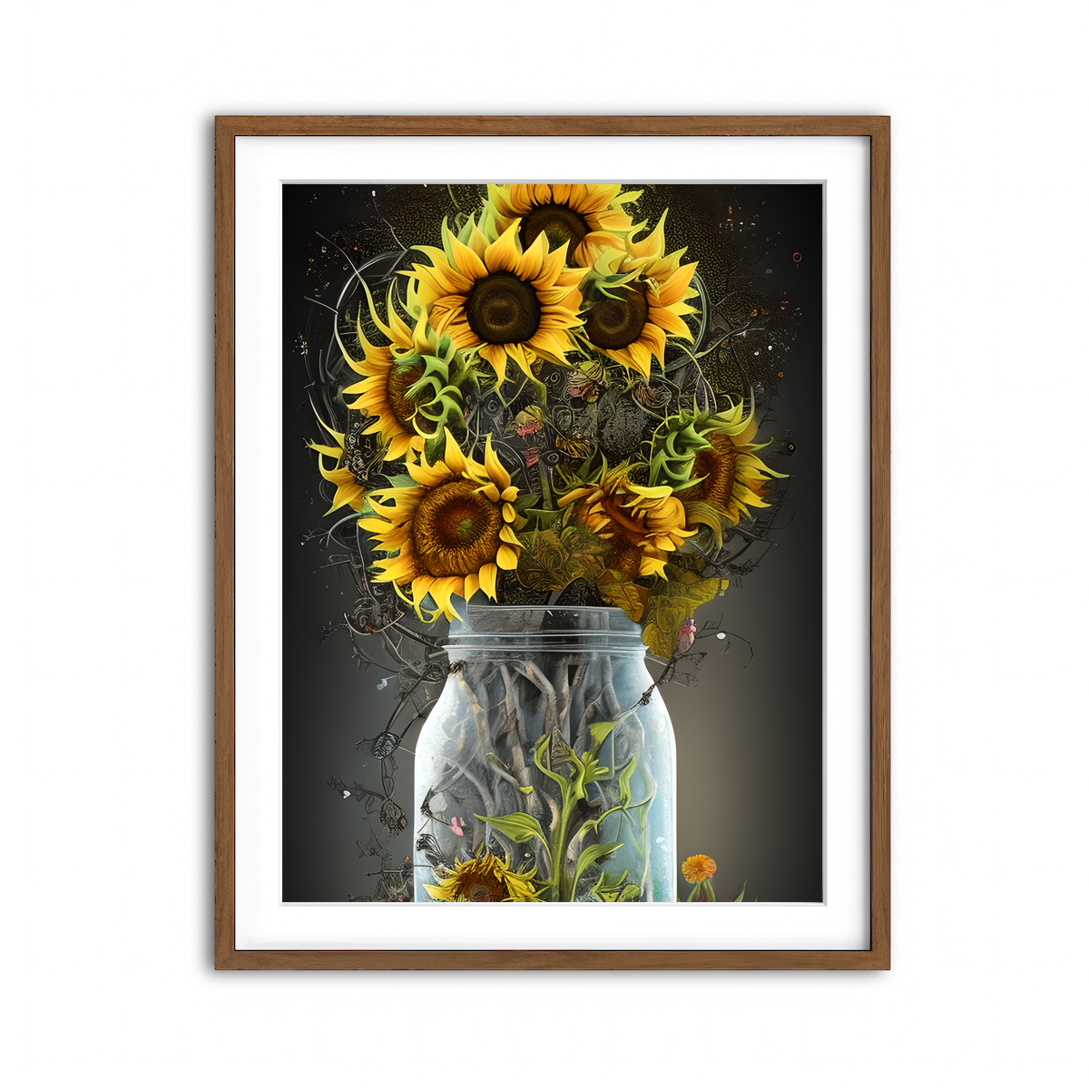 Framed Print 3x4 Walnut