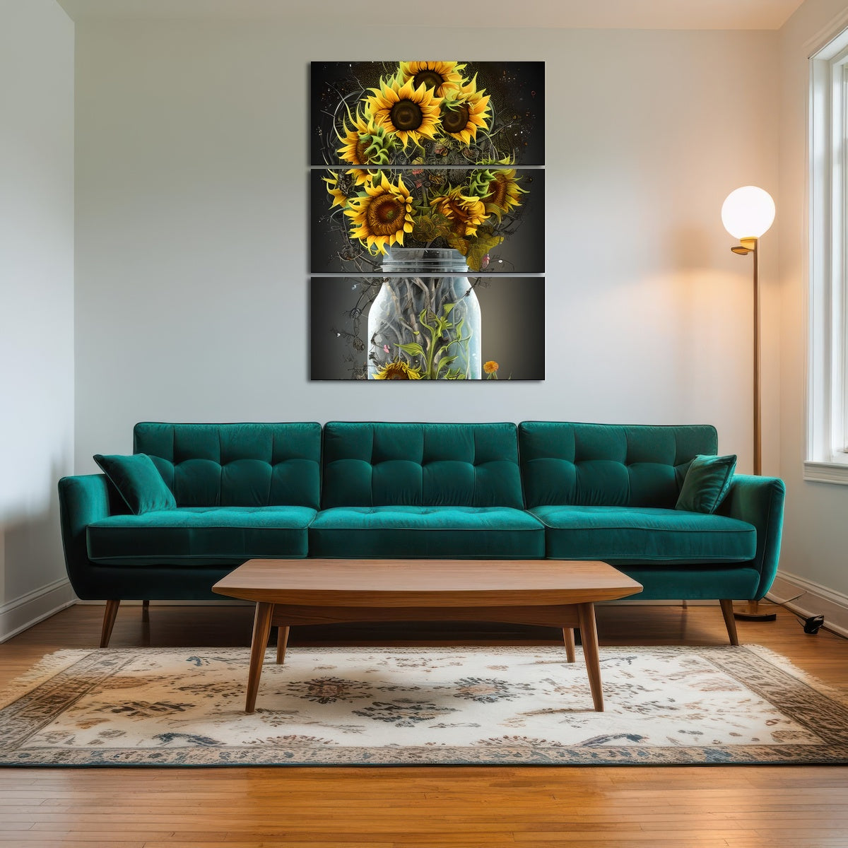 AUTO-MOCKUP ROOM | Sunflower in Mason Jar