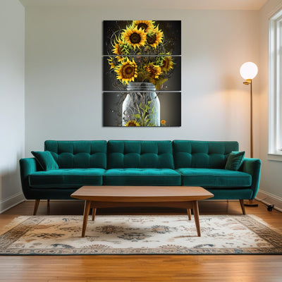 AUTO-MOCKUP ROOM | Sunflower in Mason Jar