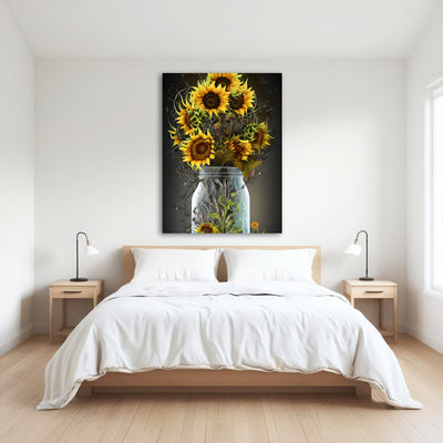 AUTO-MOCKUP ROOM | Sunflower in Mason Jar