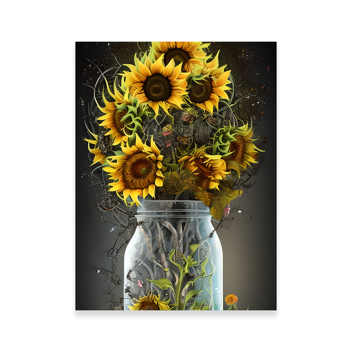 Sunflower in Mason Jar