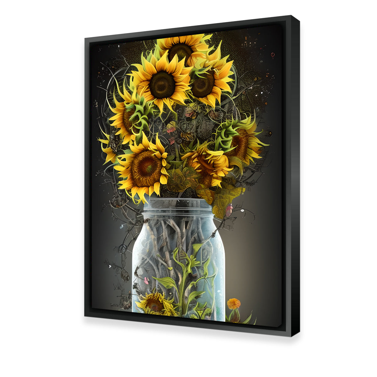 Sunflower in Mason Jar Wall Art